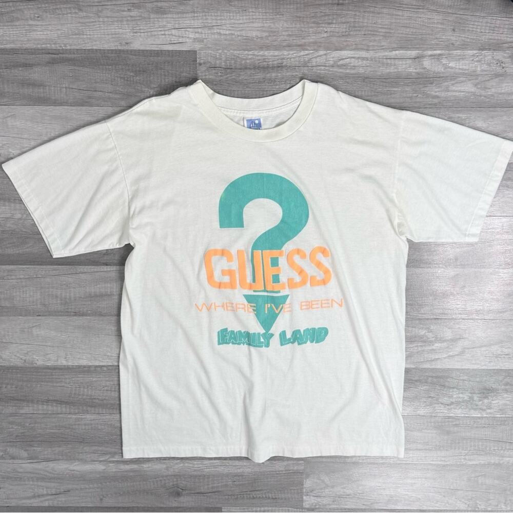 Vintage Guess Where I’ve Been Question Promo T-Shirt XX-Large Single Stitch USA